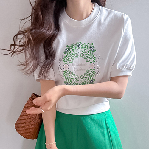 Bertin Softly Shining Sequin Embroidery Man to Man T-shirt [size:F(55~66)]