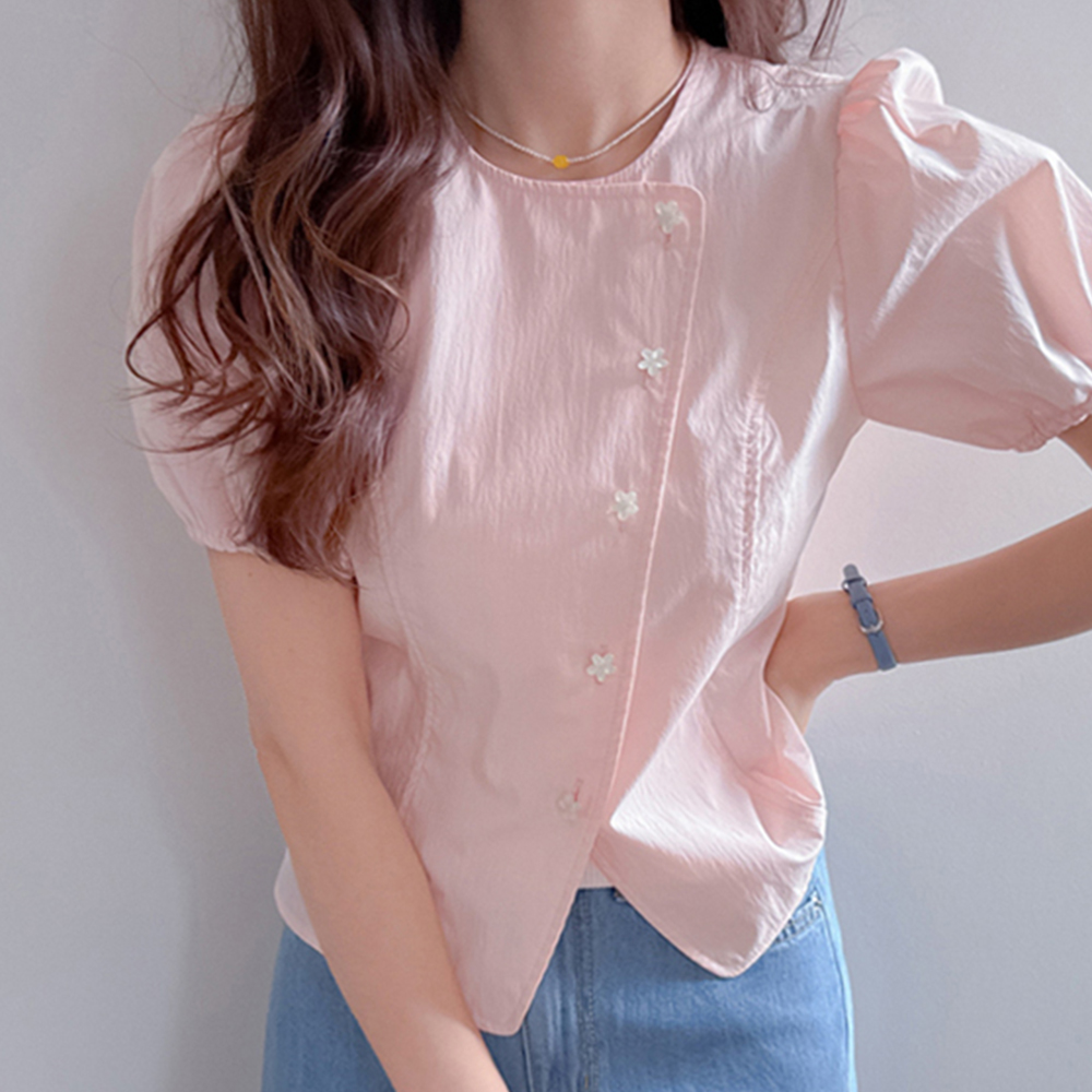 [New Arrival Special 10,000 Won Discount] MADE LIN Monero Flower Button Square Blouse Jacket [size: F (55~66)]