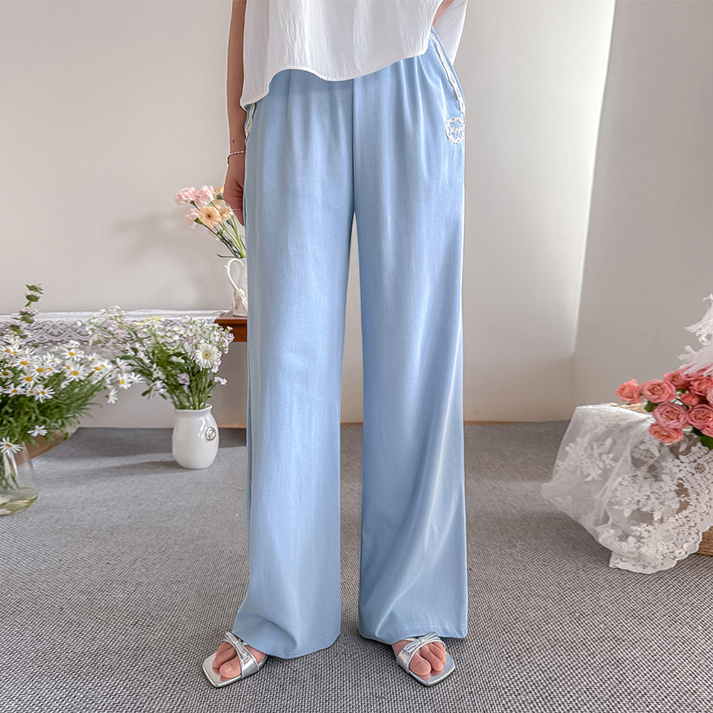 [New Arrival Special 8,000 Won Discount] <FONT color=#5a3954>MADE LIN</font> Eyelet Lovely Race Elastic Waist Pants [Size: F (55~66.5)]