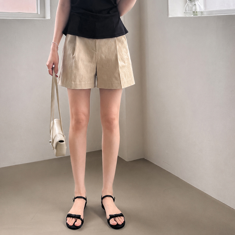 Lutera Classic High Waist Pintuck A-line Length Shorts [size:S,M,L]
