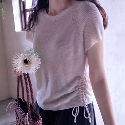 Berne Lovely Wavy Neck Side String Summer Cool Knit [size:F(55~66)]