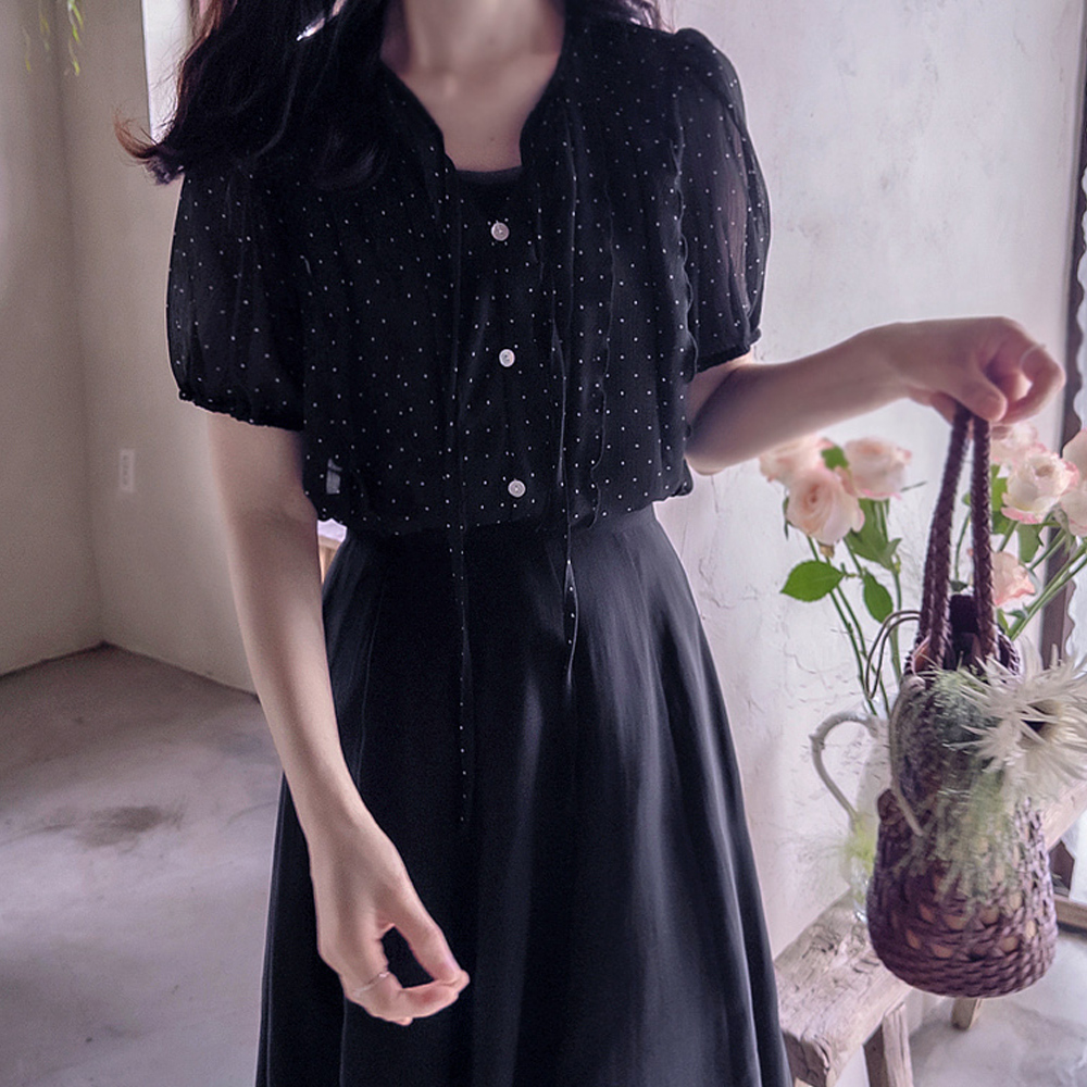 Det's Summer Lovely Dot Cool & Flutter Fit Blouse [size:F(55~66)]