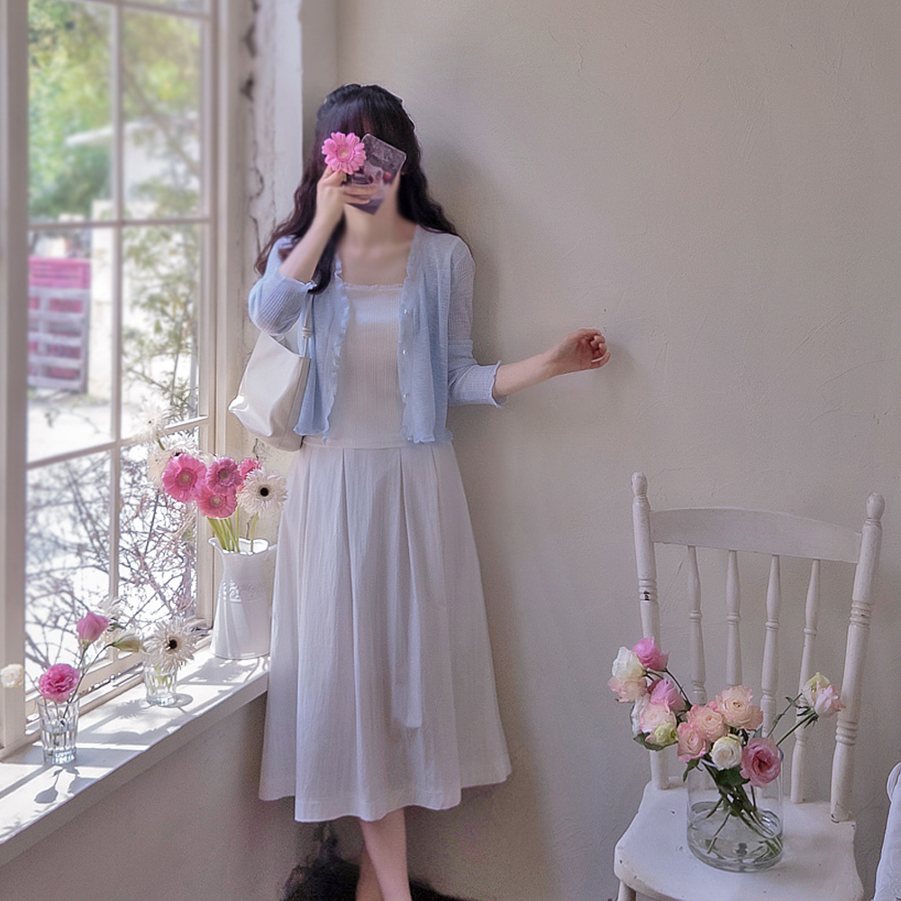 Slub Ribbed Delicate Fit Sunscreen Summer Cool Cardigan [size:F(55~66)]