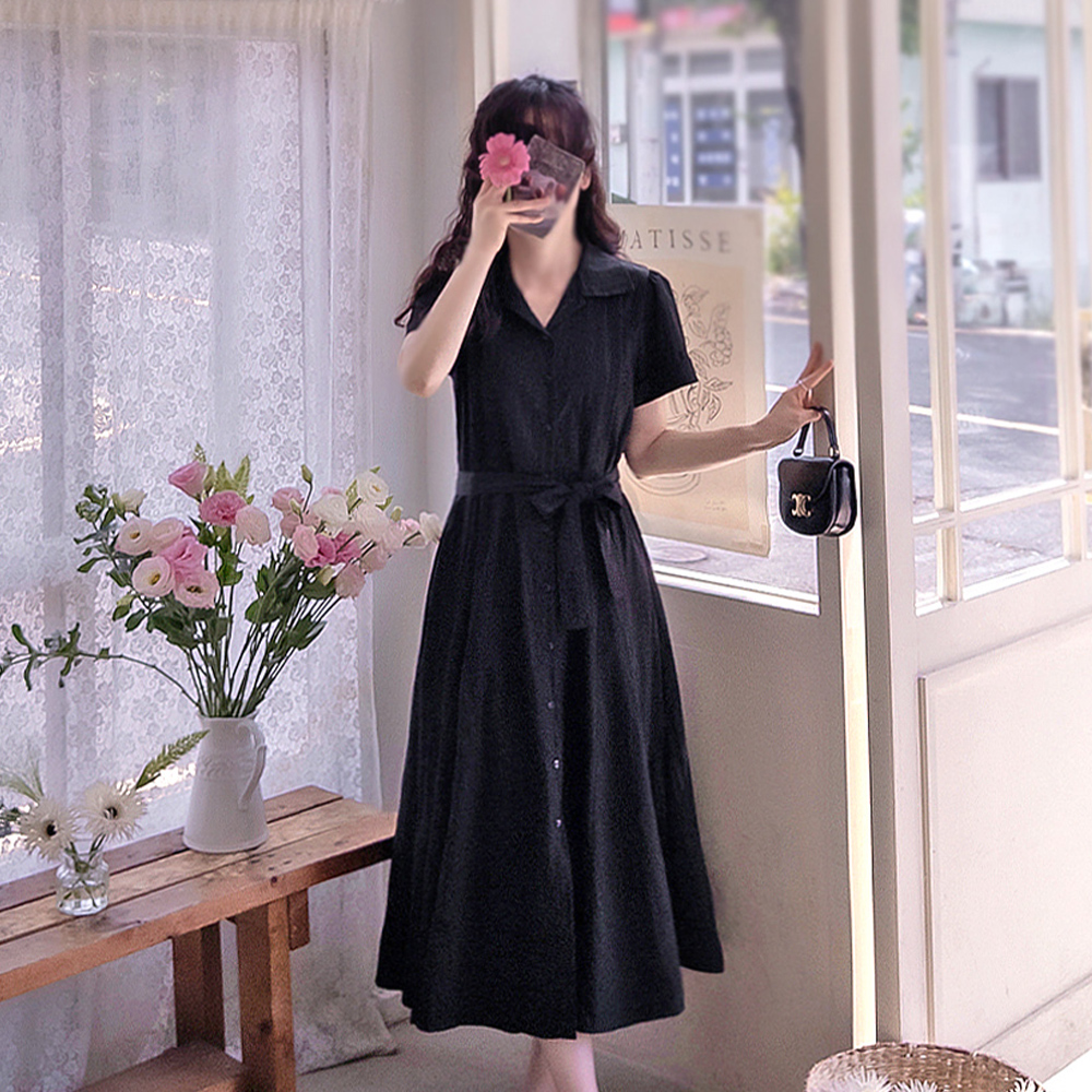 Elipintak Cooling Summer Moist & Crispy Waist Tie One Piece [size:F(55~66)]