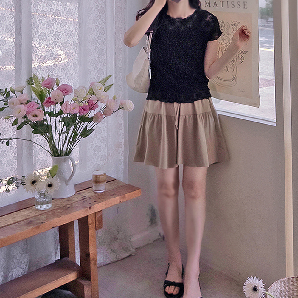 Anysummer Cooling Moist Crisp Cool Pleated Skirt Pants [size:F(55~66)]