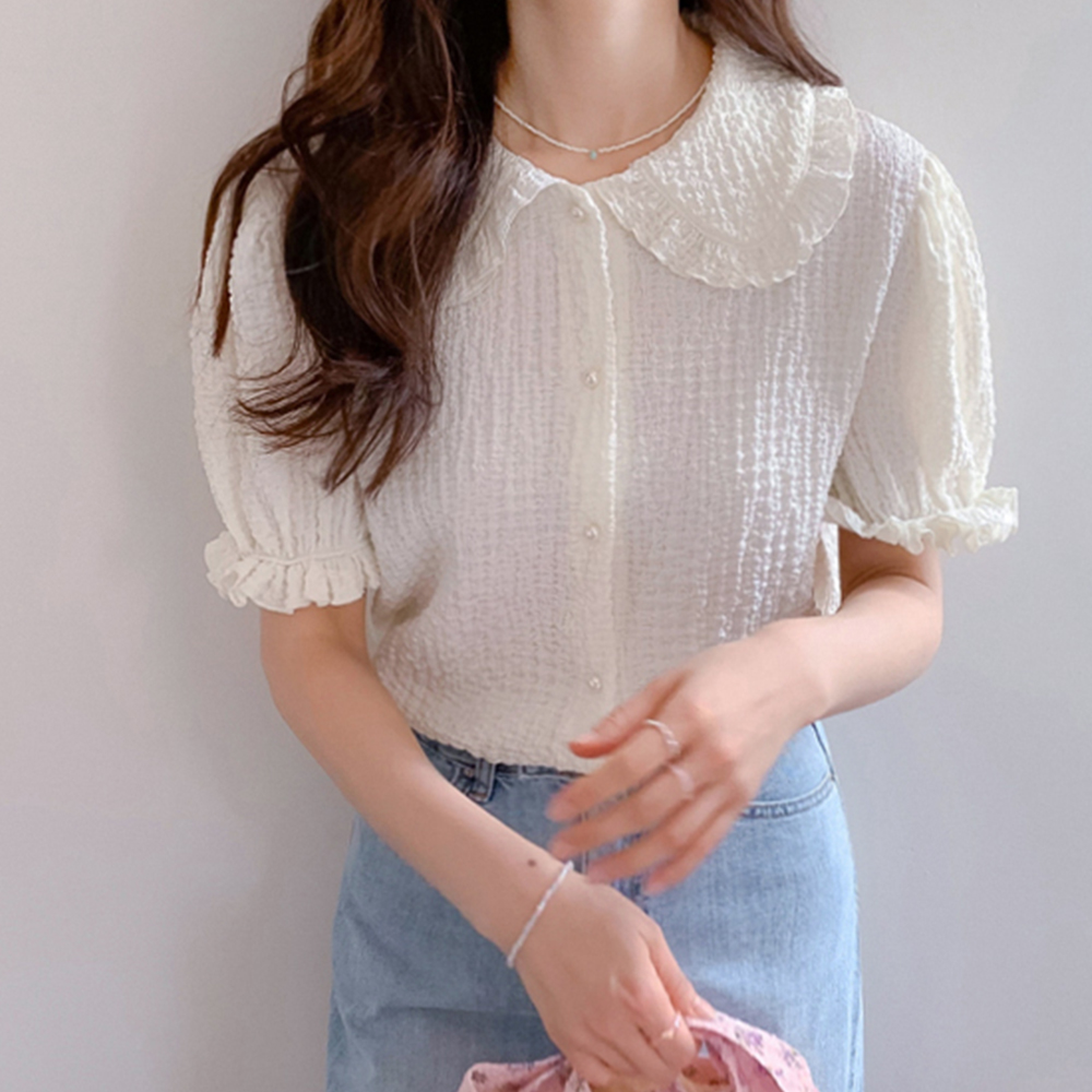 Loleaf Natural Wrinkle Kara Freel Blouse [size:F(55~66)]