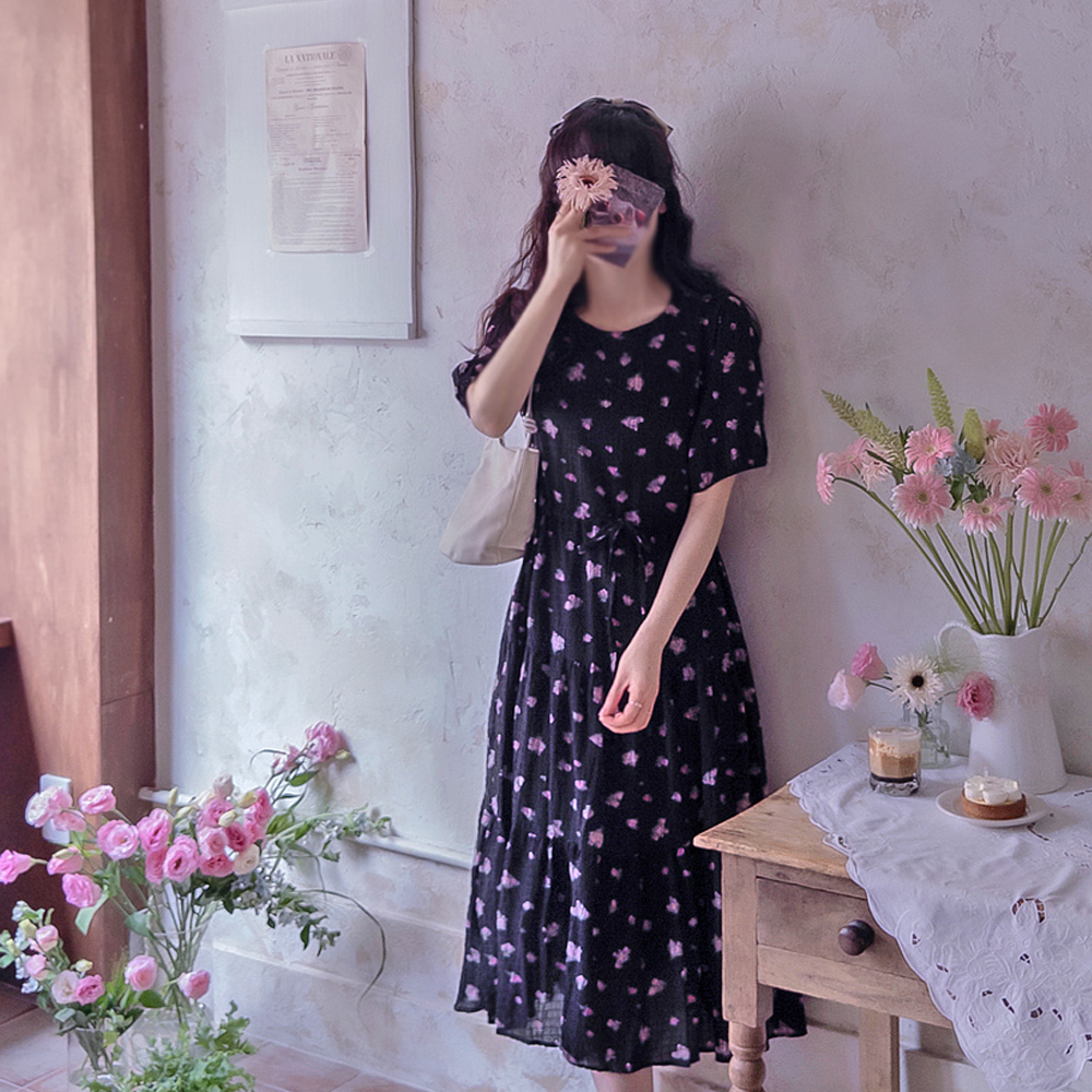Heaven Flower Cool Jjimi Adjustable Waistband Summer One Piece [size:F(55~66)]