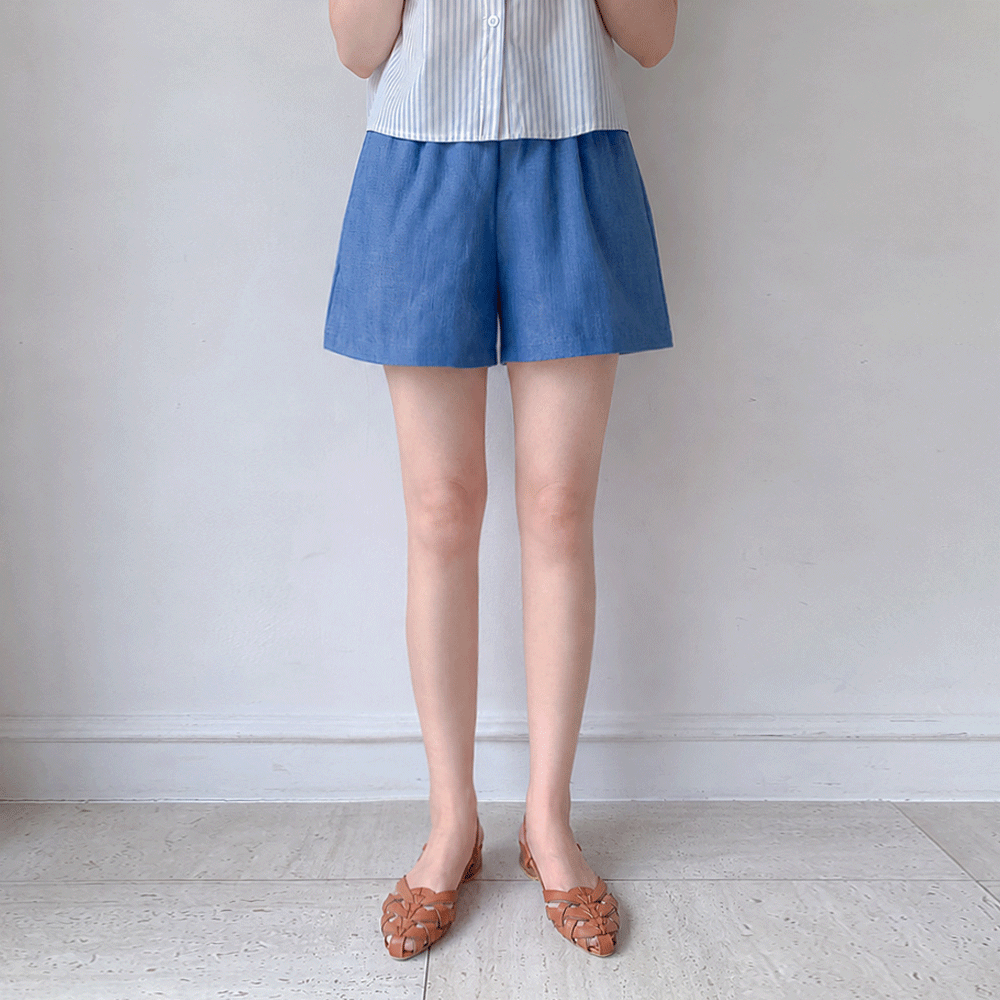[Relaxed Fit] Ardin Denim Minimal Denim Half Pants [size:F (55~66.5)]