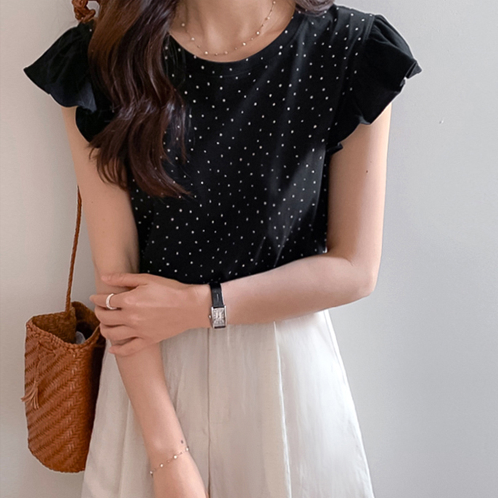 sugar Dot Freel cap sleeve Sleeveless shirts T-shirt [size:F(55~66)]