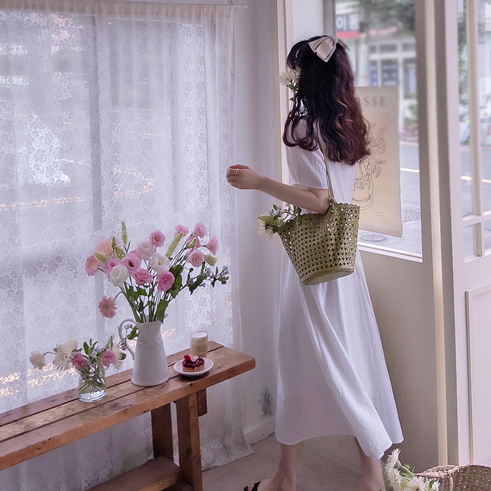 [New Arrival Special 15% Off] <FONT color=#5a3954>MADE LIN</font> Kinderbell 3D Floral Pattern Span Flexible Flowy Fit One Piece [size:F(44~55),L(66~77)]