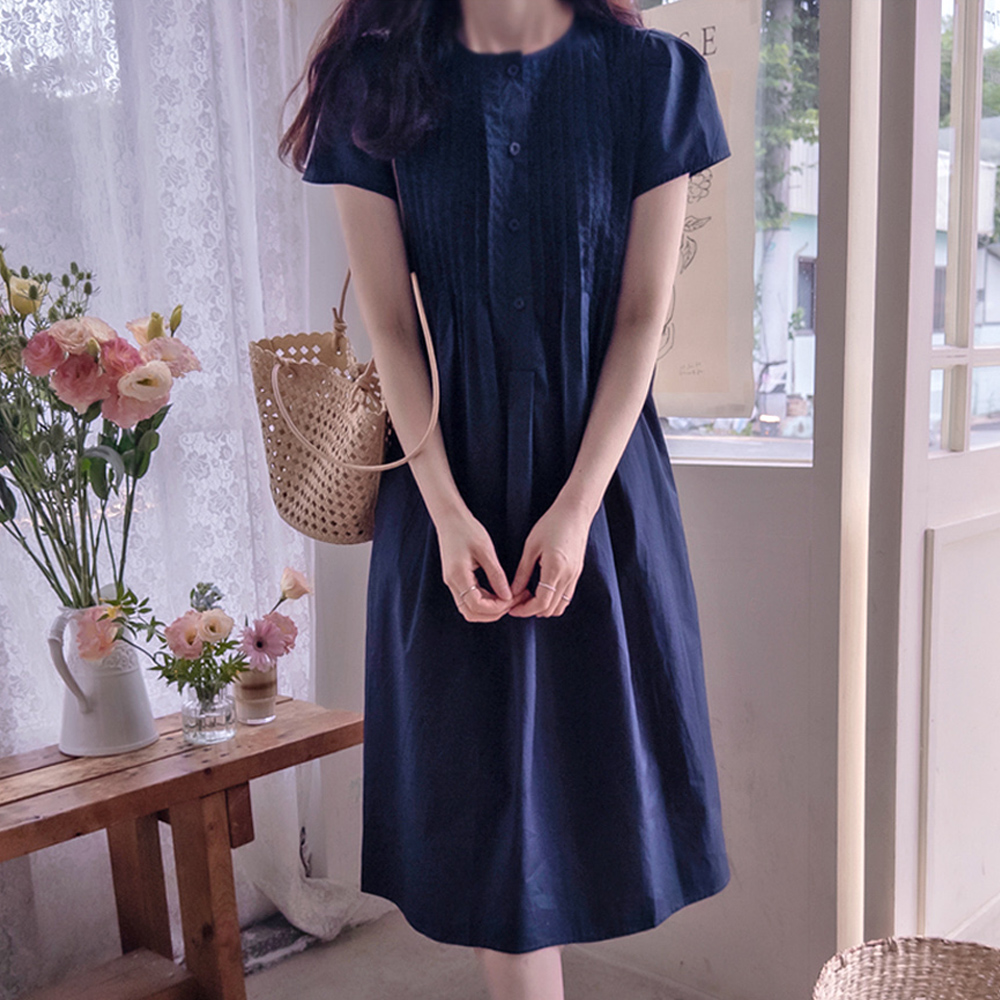 Likebean Pintuck Body-Covering Fit Lightweight and Cool One Piece [size:F(55~66)]