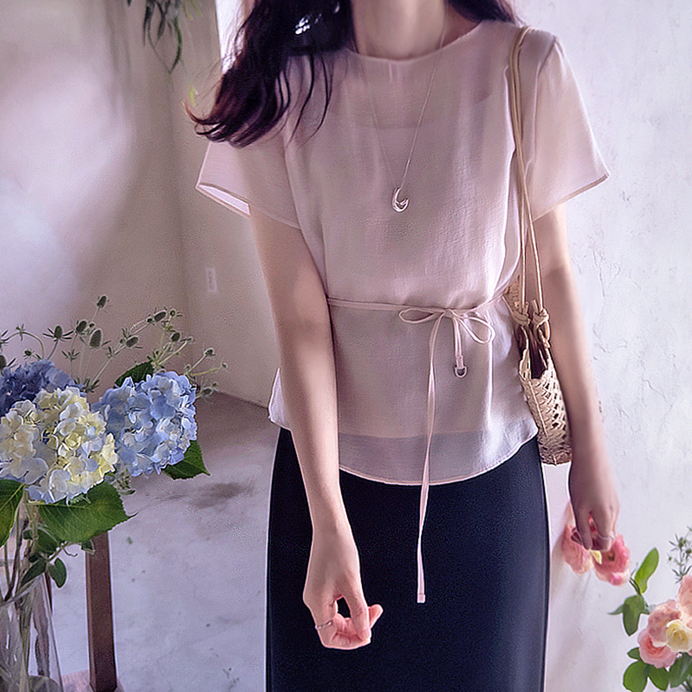 Damian Silky Tencel Sleeveless Set Delicate and Elegant Blouse [size:F(55~66)]