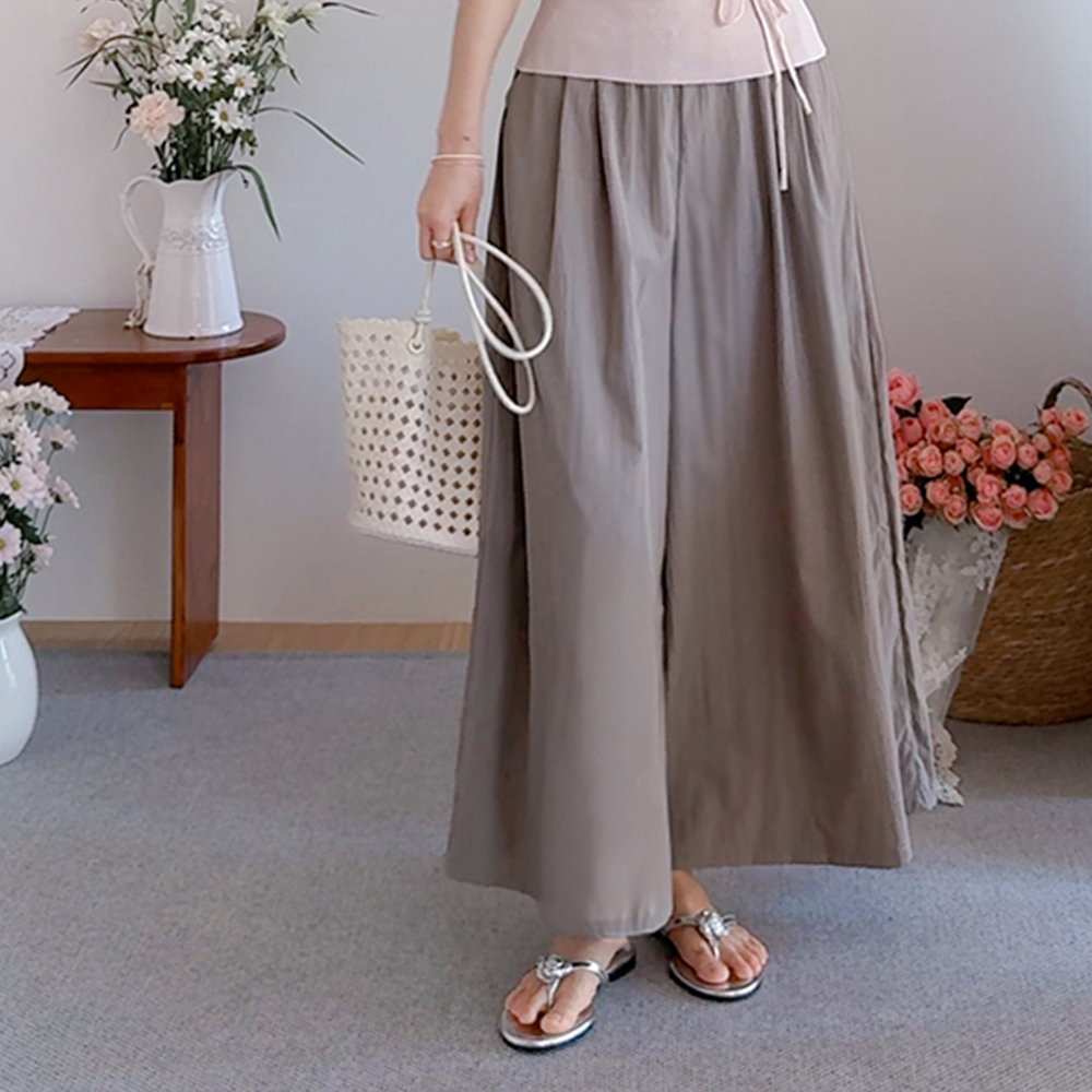 [Lightweight and Comfortable Fabric] Monet Wide Banding Skirt-Pants [size: F55~66]