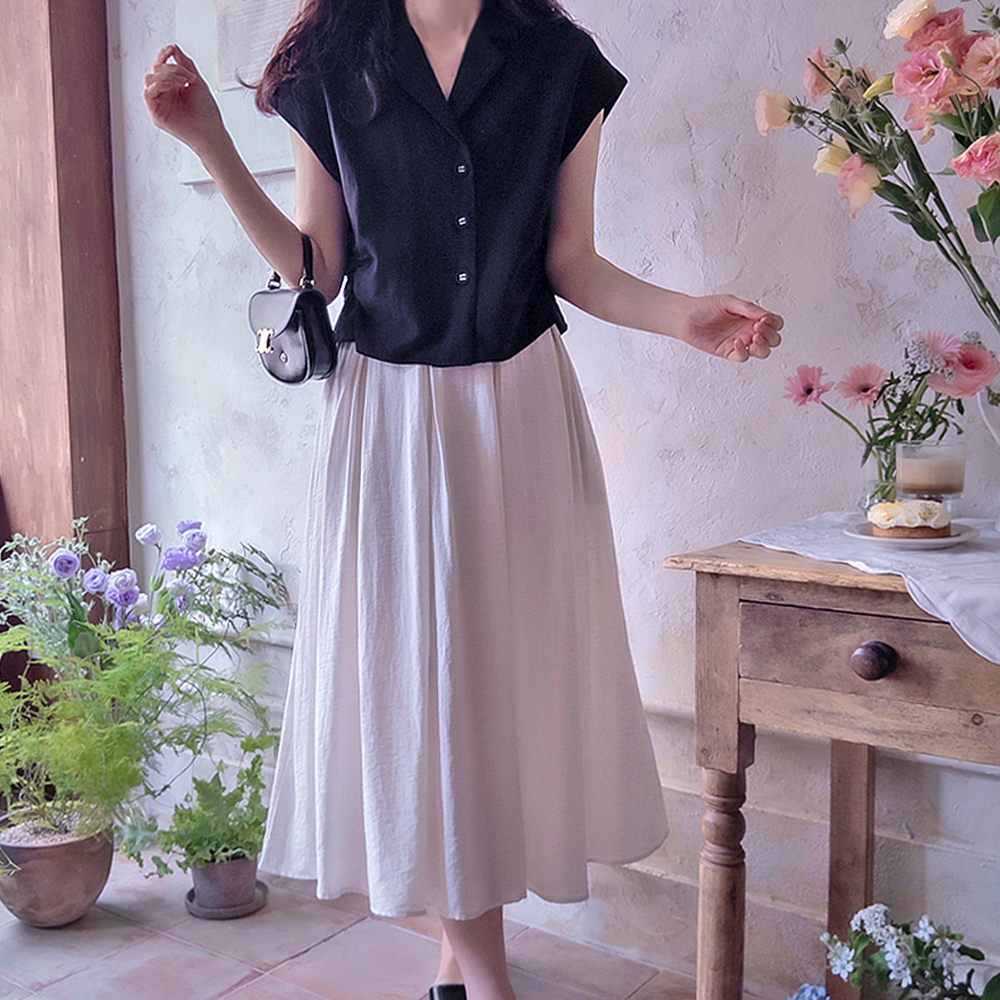 Roy Summer Side Shirring Collar Jacket Blouse [size:F(55~66)]