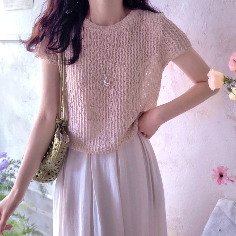 New Jerdin Summer Cooling Subtle Pattern Flexible Sophisticated Linen Knit [size:F(55~66)]