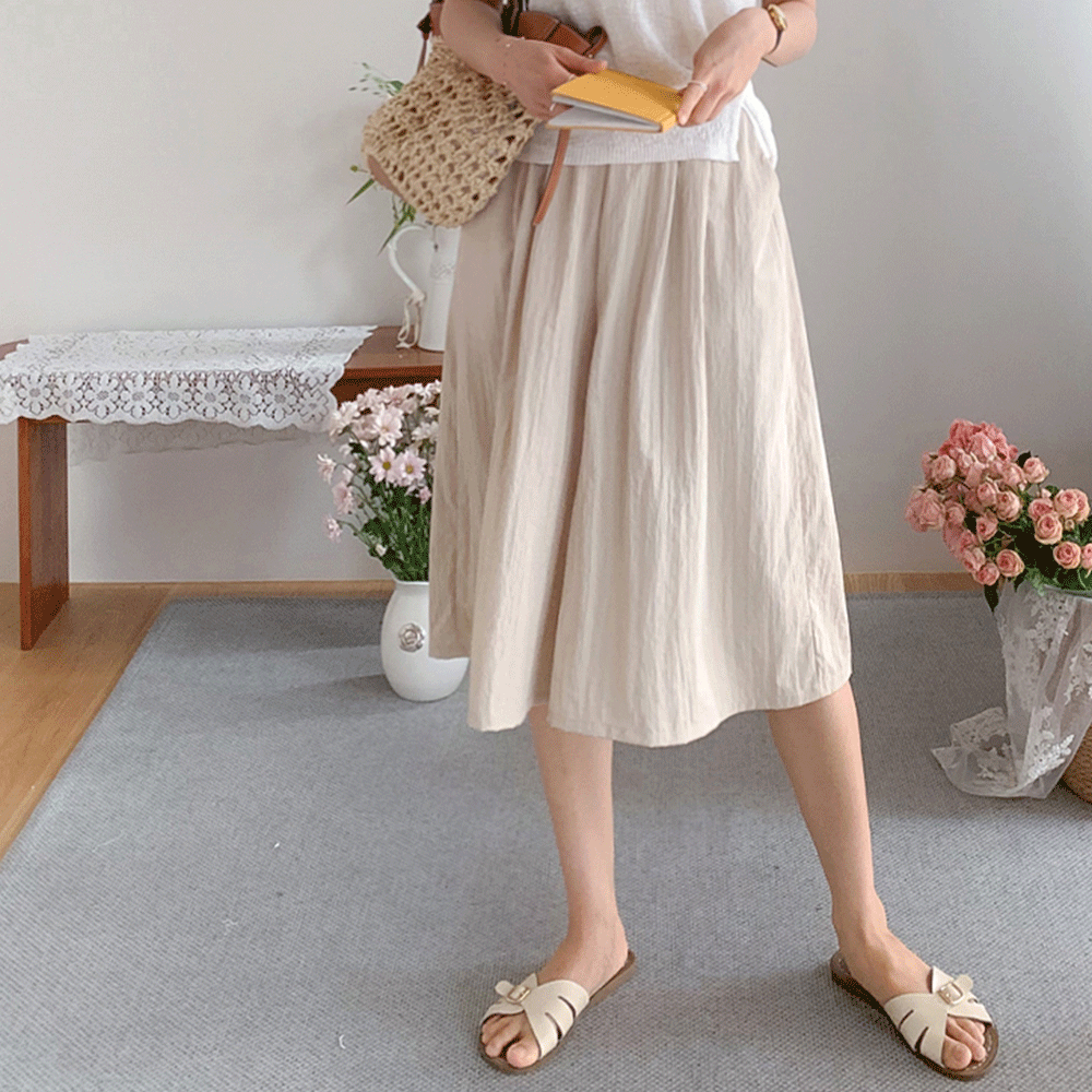 Elisha Wrinkle Skirt Pants [size:F55~66]