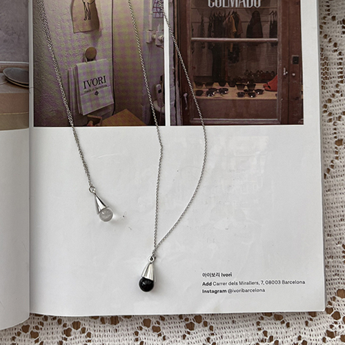 Dark Orchid Olive Long Necklace