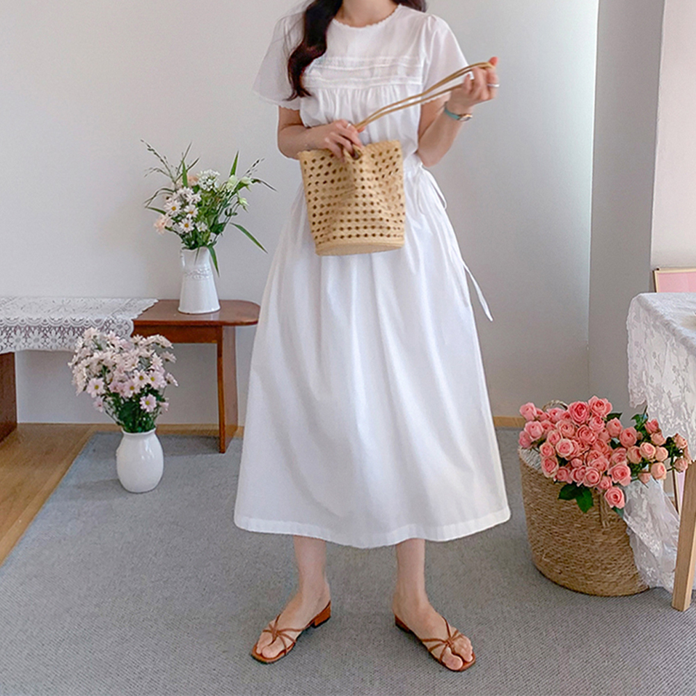 [New Arrival Special 10,000 KRW Discount] <FONT color=#5a3954>MADE LIN</font> Radine Batik Bio Race string One Piece [size:F(55~66)]