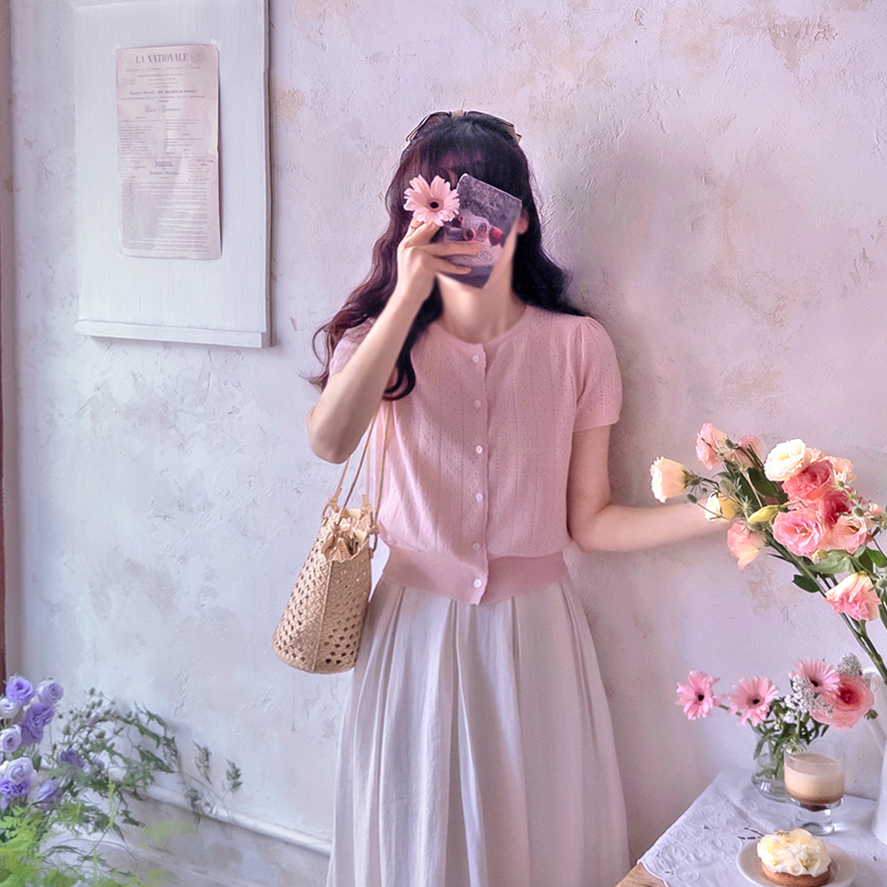 Kerry Punching Lovely Wavy Neck Turn Tan Flexible Summer Knit [size:F(55~66)]