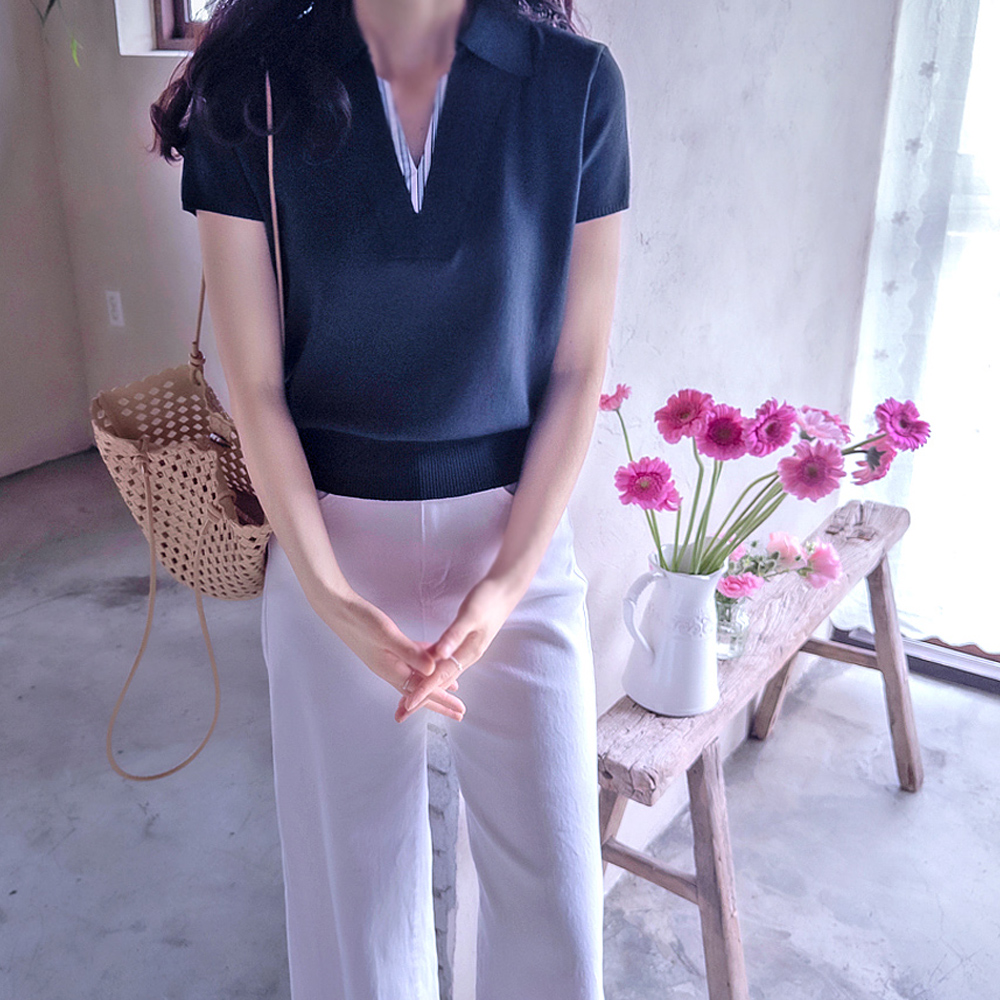 Anne Julji Summer Color Block Layered Soft Spandex Knit [size:F(55~66)]