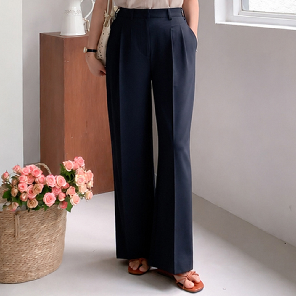Ice Cool Bijou Four-Way Stretch Pintuck Slacks [size:S,M,L,XL,2XL]