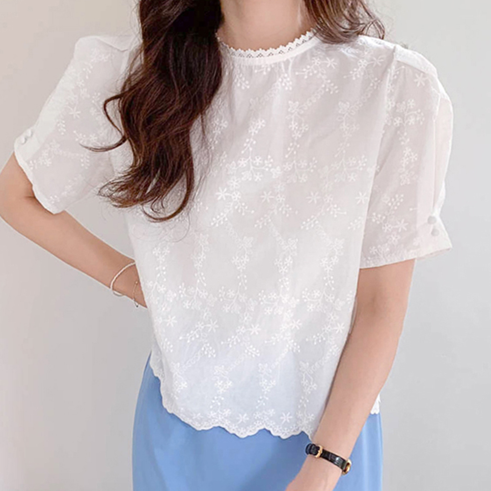 Blanche Punching Race Blouse [size:F(55~66)]