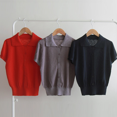 [Special Sale 30% ★ Limited Quantity] Anzeki Neat Collar Summer Cool Stretch Spandex Knit [Size: F (44~55)]