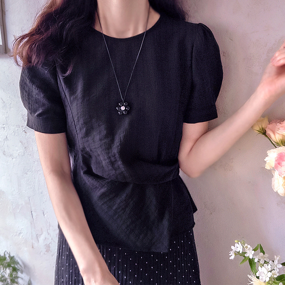 Raykin Lovely Point Slim Waist Strap Luxury Blouse [size:F(55),L(66~77)]