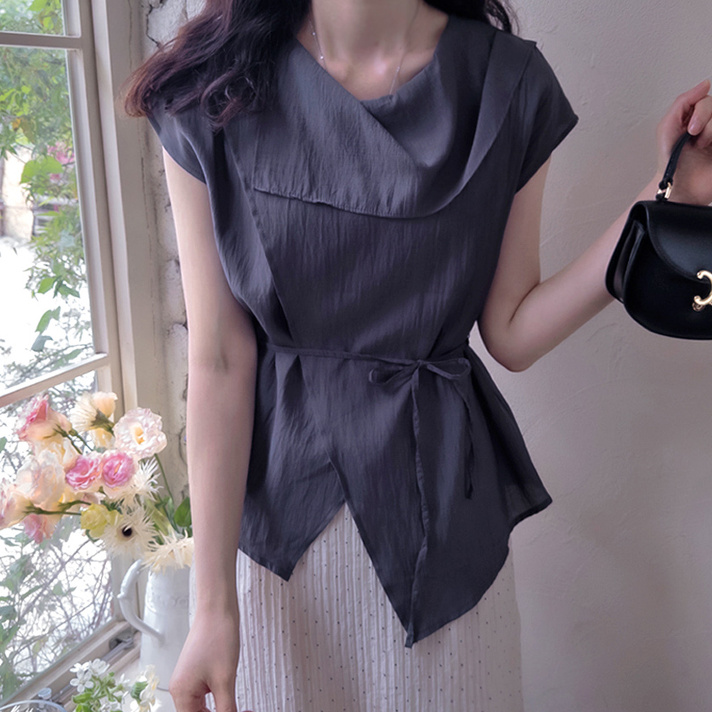 Francia Layered Waist Tie Delicate Fit Blouse [size:F(55~66)]
