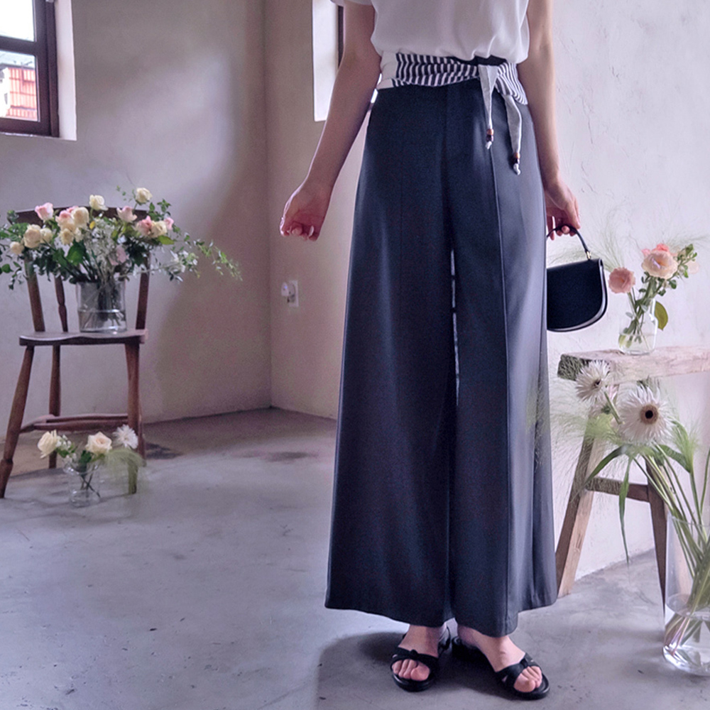 Shoe J-Plus Cut-Line Cooling Cool Slim Fit Flowy Skirt Pants [size:S(44~small 55) M(55~small 66) L(66~77)]