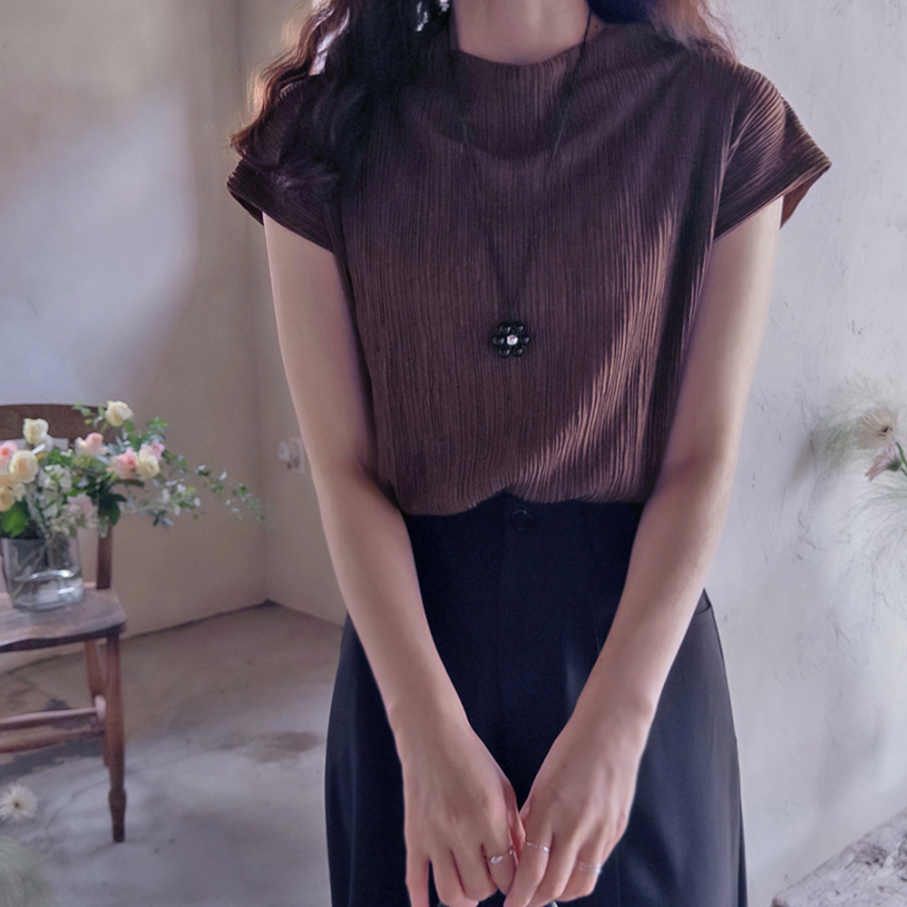 Krobind Pleats Slim, Delicate Fit Blouse [size:F(55~66)]