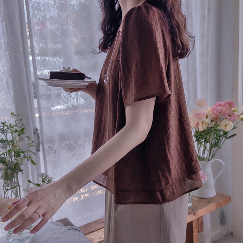 Stevia Double Color Lovely Luxury Blouse [size:F(55~66)]