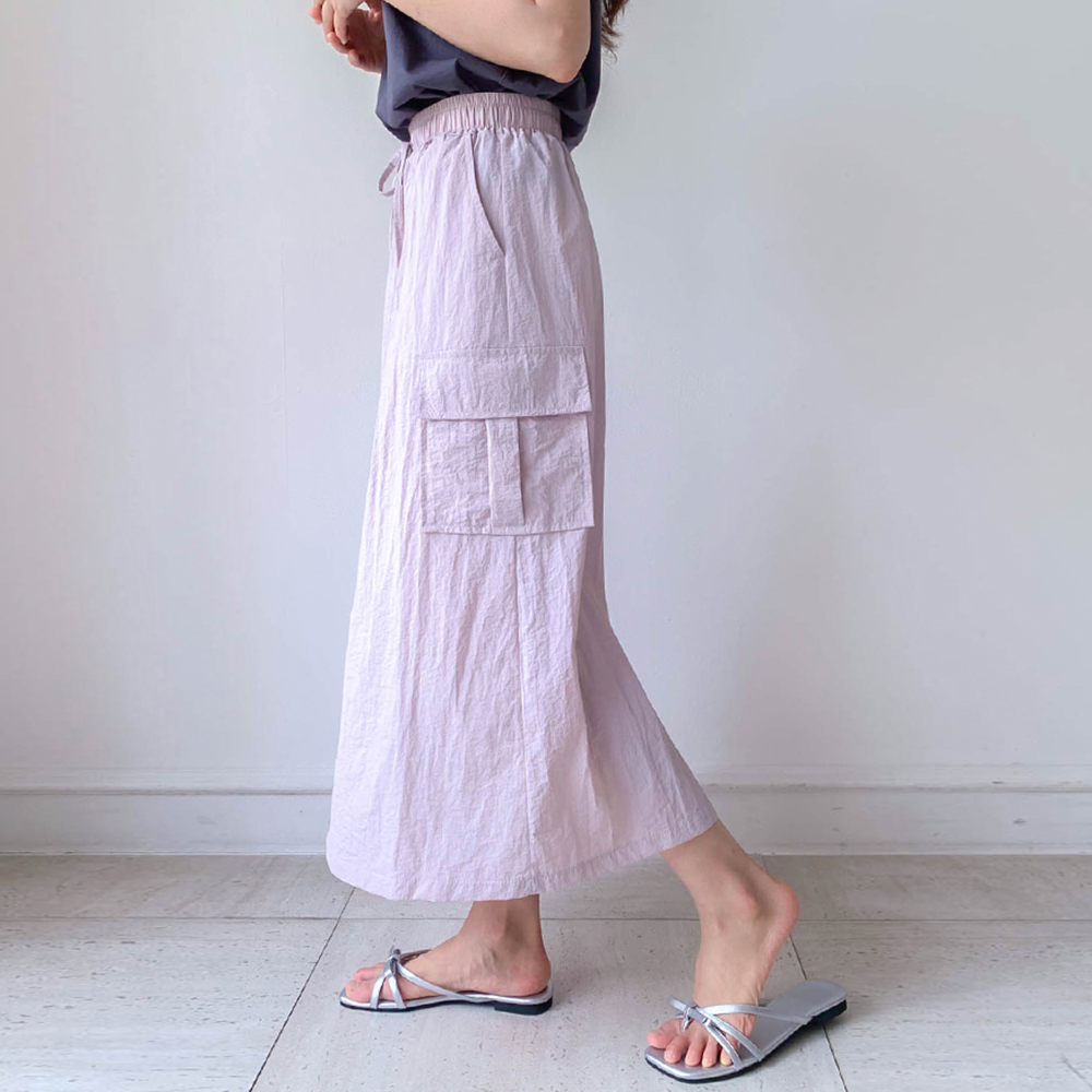 Summer Basrak Cargo Long Banding Skirt[size:F(55~66)]
