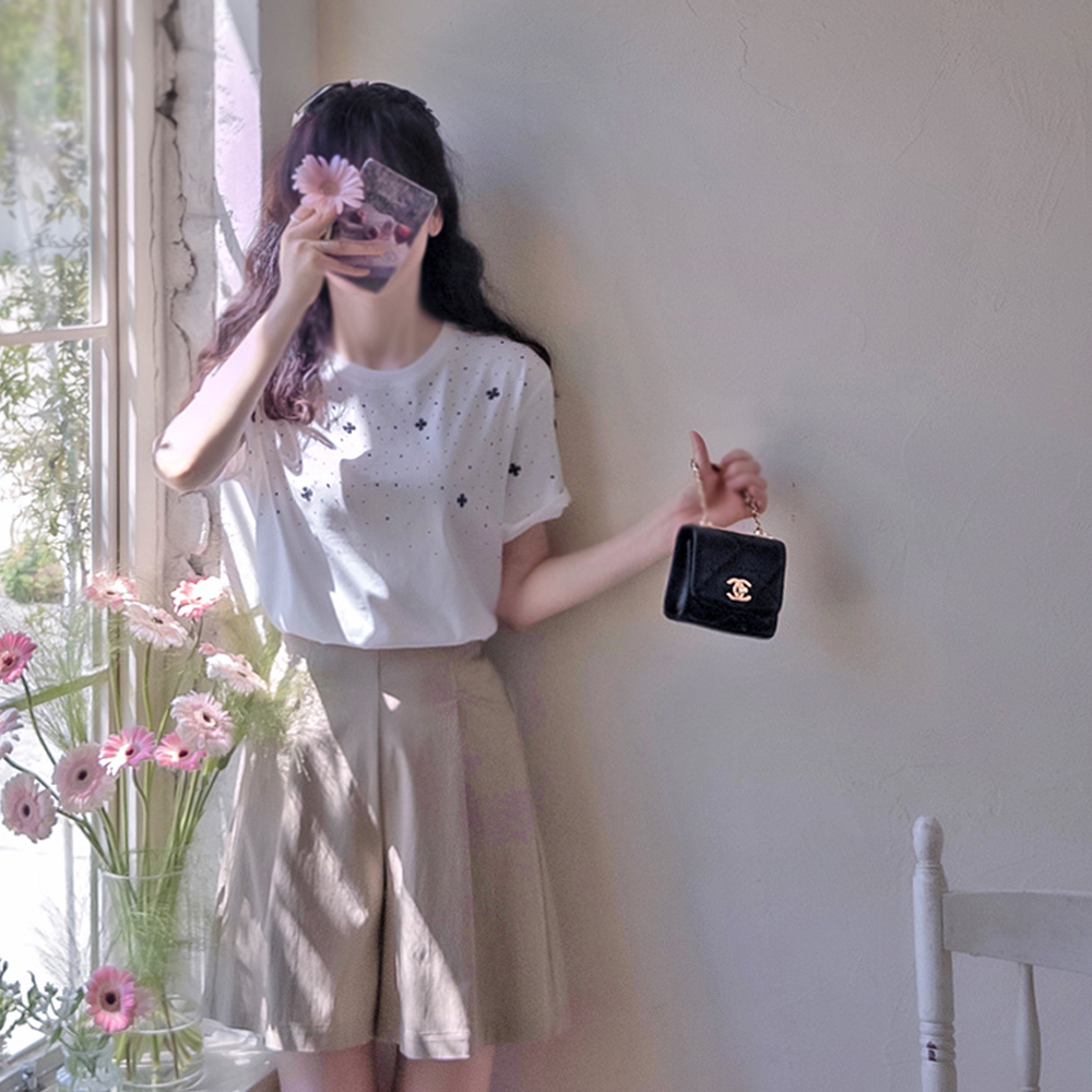 Reuters Chic Beads key point High-density Tee [size:F(55~66)]