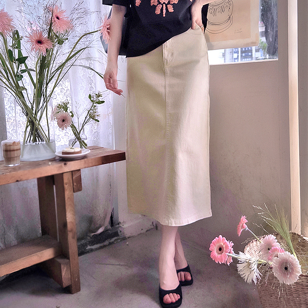 [Double Length] Paul Jenny Moist Stretch Perfect Fit Band Skirt [size:S,M,L (Short/Standard Length)]