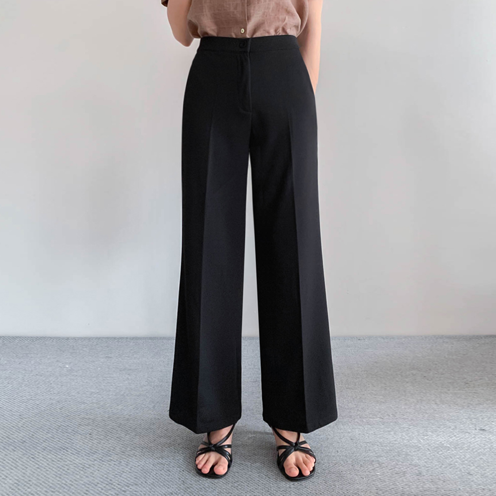 Perfect Fit, Stretchy, Flowy Semi-Wide, 3 Length Options, Boot Cut Slacks (Short/Basic/Long) [size:S,M,L,XL,2XL]