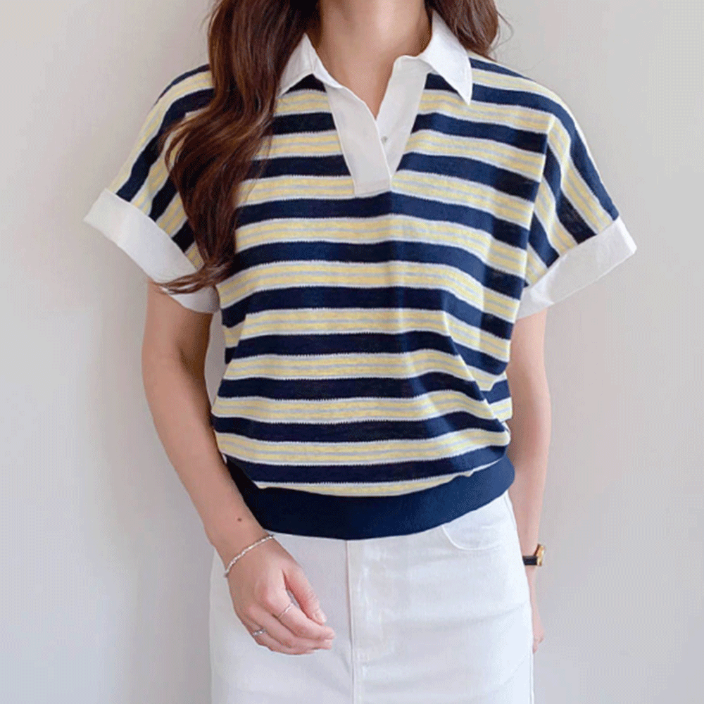 Eloin color combination Kara Short-sleeve T-shirt [size:F(55~66.5)]