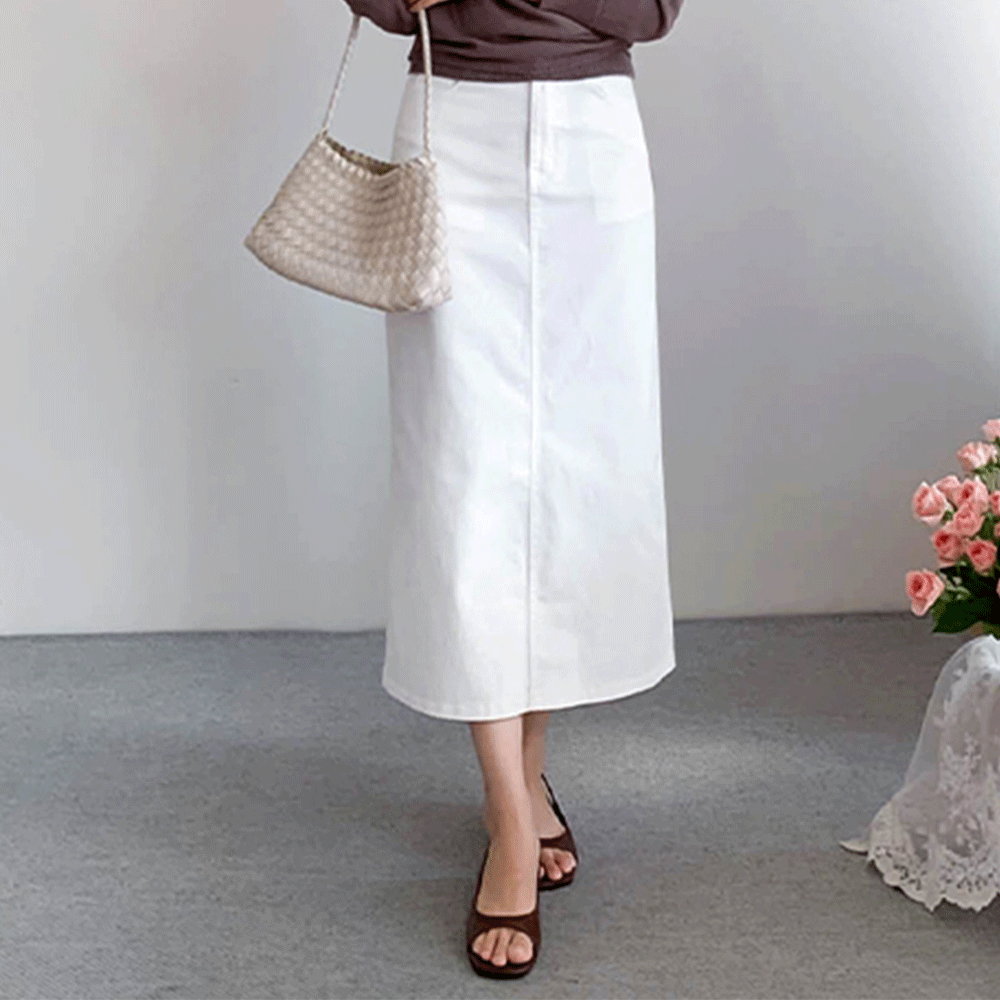 Prinny Biscot Span hline back slit Skirt (Short, Basic) [size: S, M, L, XL, 2XL]