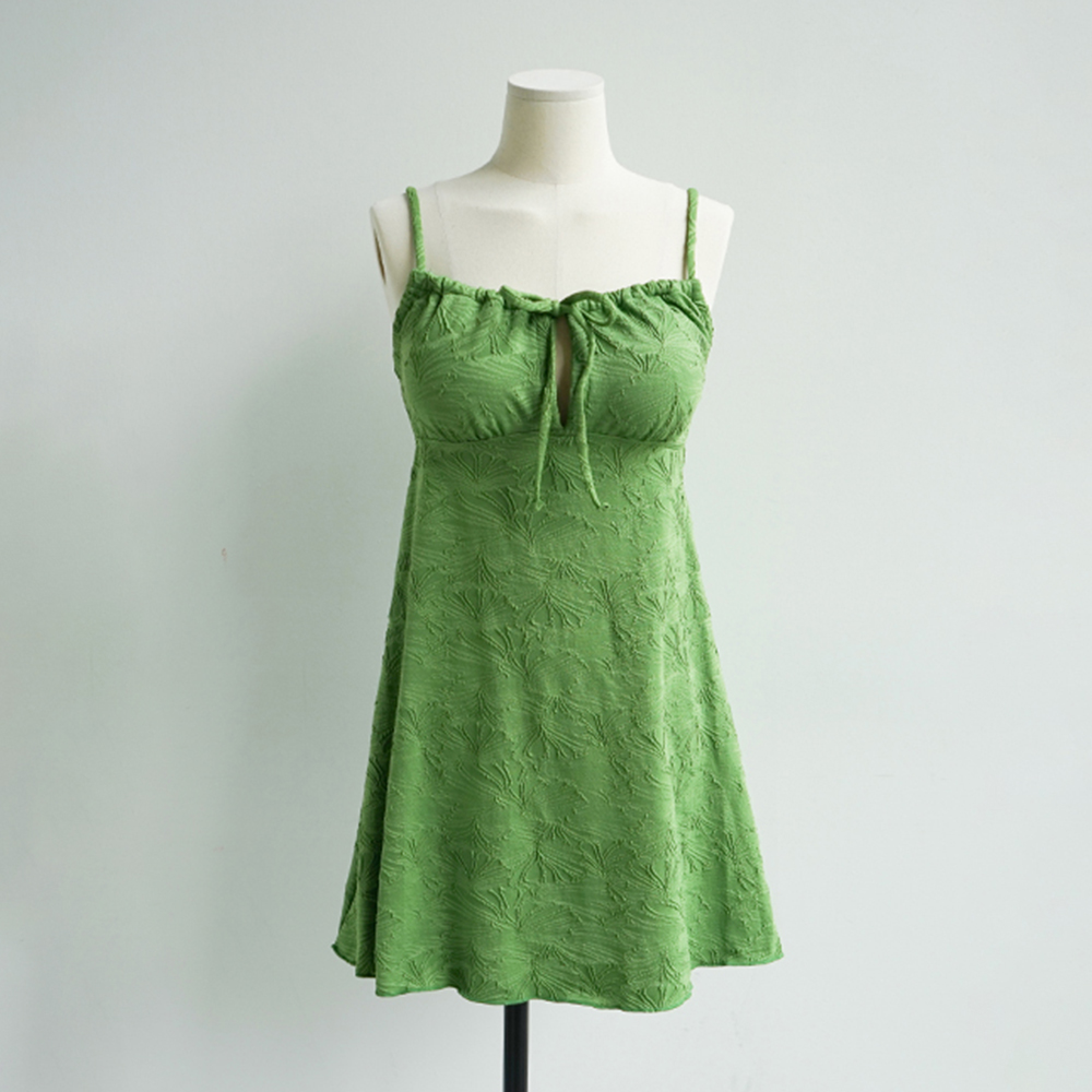 Garden Bowknot Shirred One Piece Monokini [size:FREE]