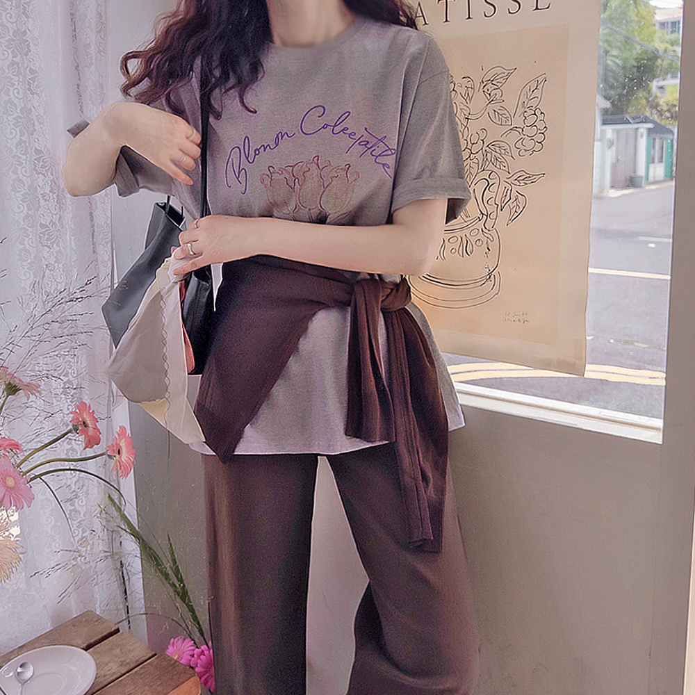 Kravins Autumn Tulip Delicate Loose Fit High Quality Tee [size:F(55~77)]