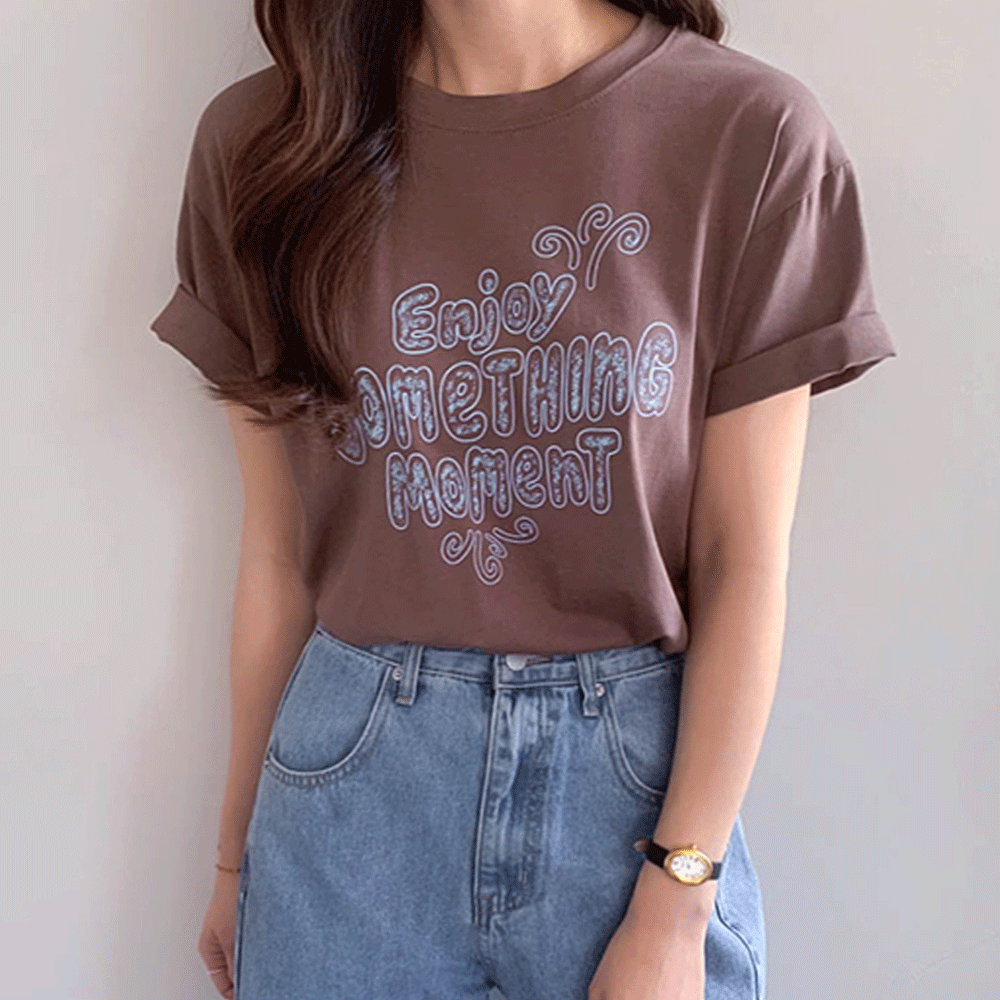 Merion Enjoy Lettering Short-sleeve T-shirt [size:F(55~66)]
