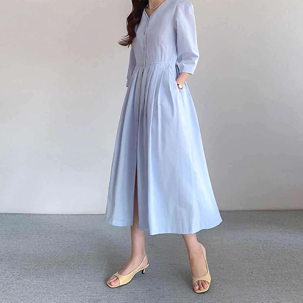 [New Arrival Special 8,000 Won Discount] MADE LIN Laile Tulip Neck Shirring One Piece [size: F (55~66)]