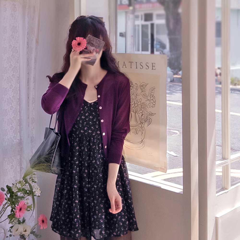 Madeleine Autumn Hit Slightly Sheer Stylish Fit Cardigan [size:F(55~66)]