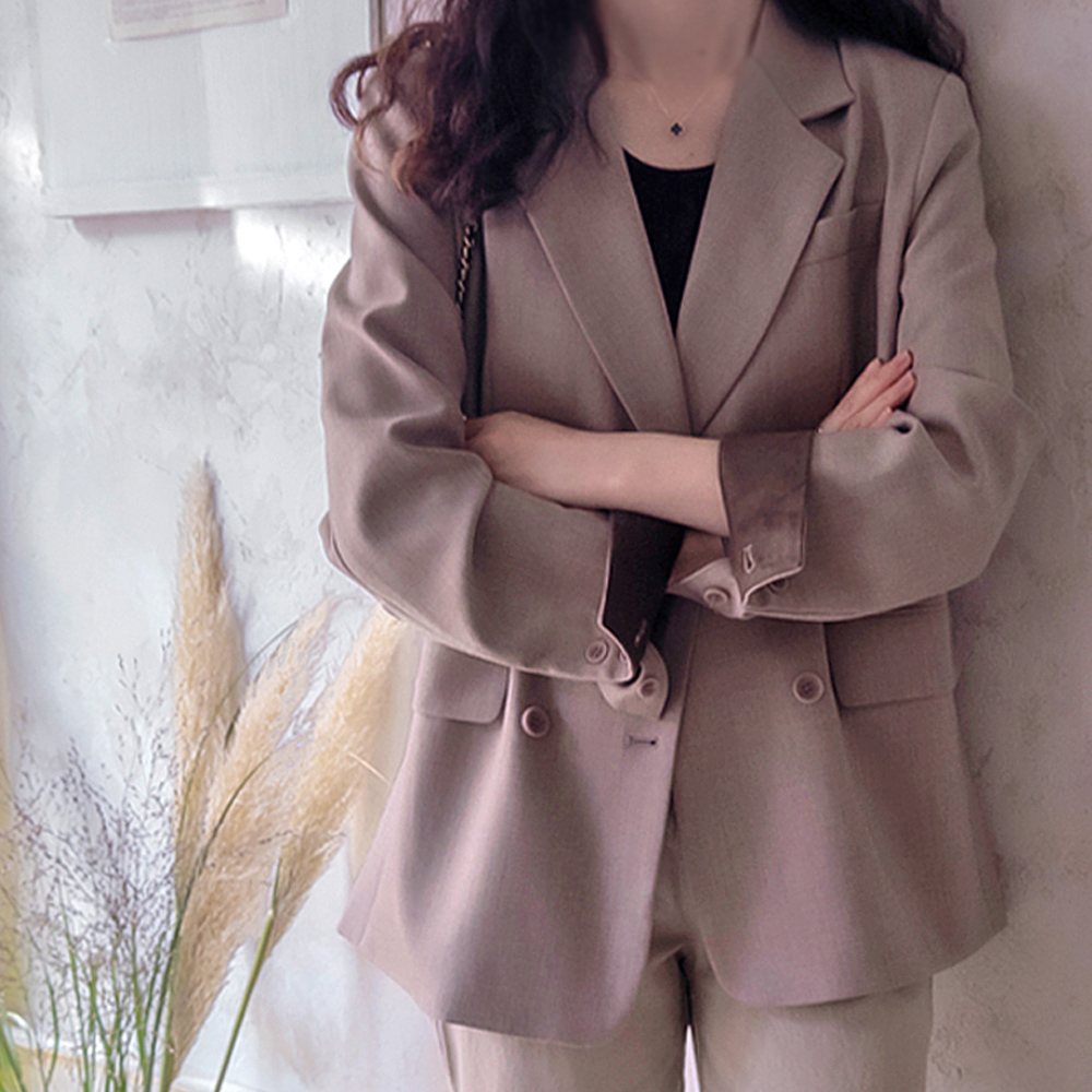 [Pre-order Special Sale 15%] Enviscose Suede Color Block Smooth Line High-Quality Jacket [Size: F (55~66)]