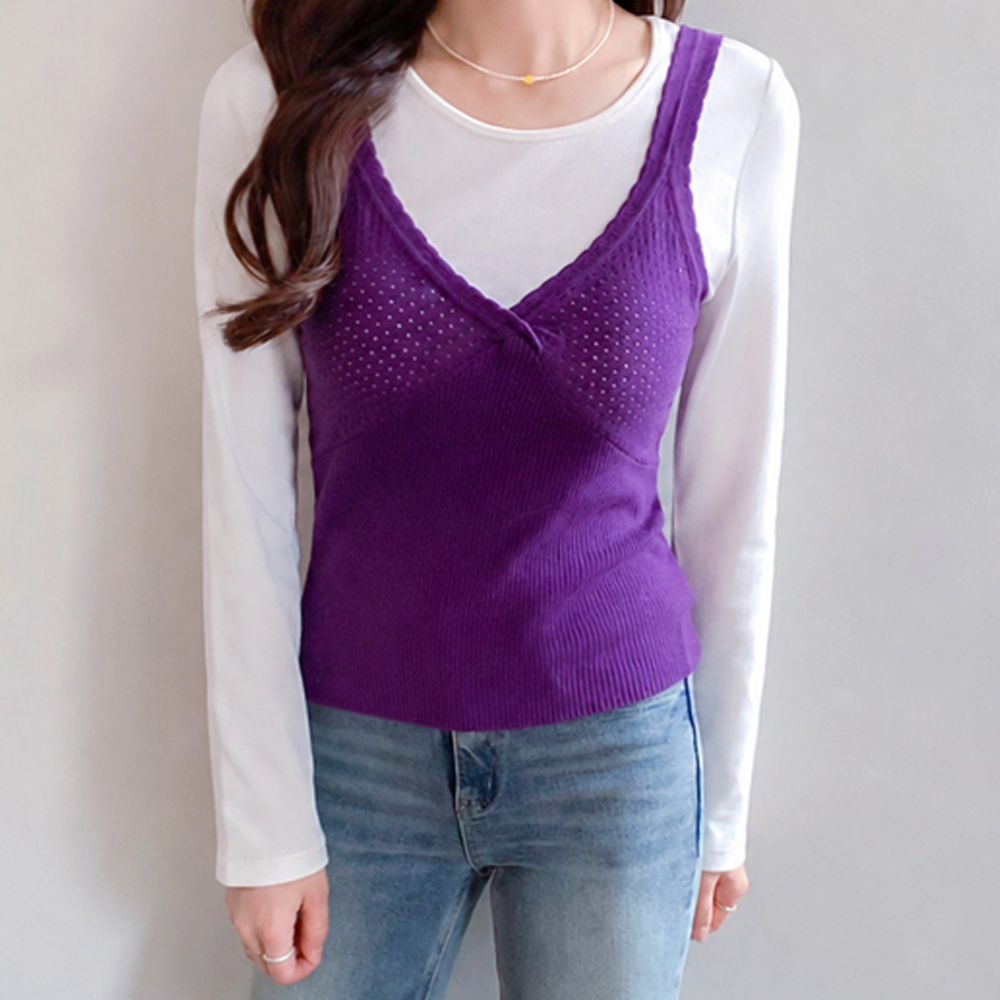 Viola Twist Punching Knit Bustier [size:F(55~66)]