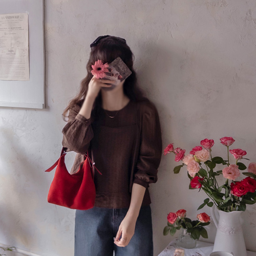 [LABEL] Fall Romance Season Tencel Bustier Set Blouse [size: F, 1]