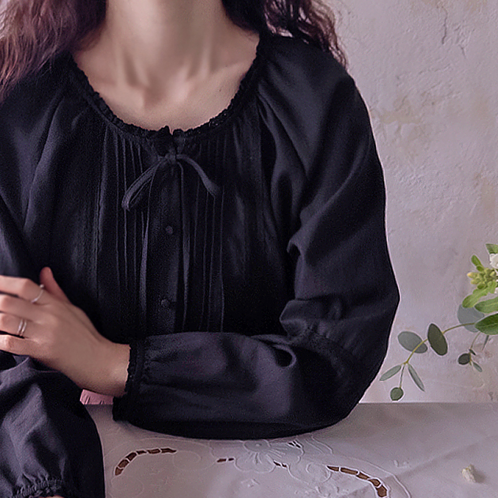 Jenny Lace & Pintuck Elegant Delicate Fit Blouse [size:F(55~66)]