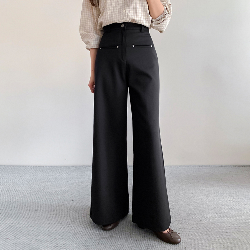 [Most Popular Outfit] Hazel 2-Type High Waist Double Rib A-Line Pants (Short/Basic) [Size: S, M, L, XL, 2XL]