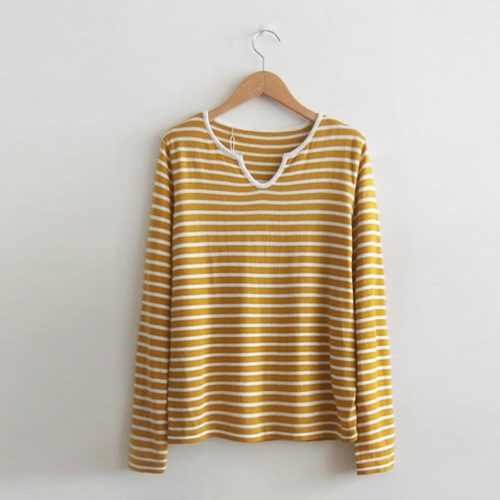[Special Sale 30% ★ Limited Quantity] Peri Striped Delicate Fit Soft Stretch Knit [size: F (55~66)]