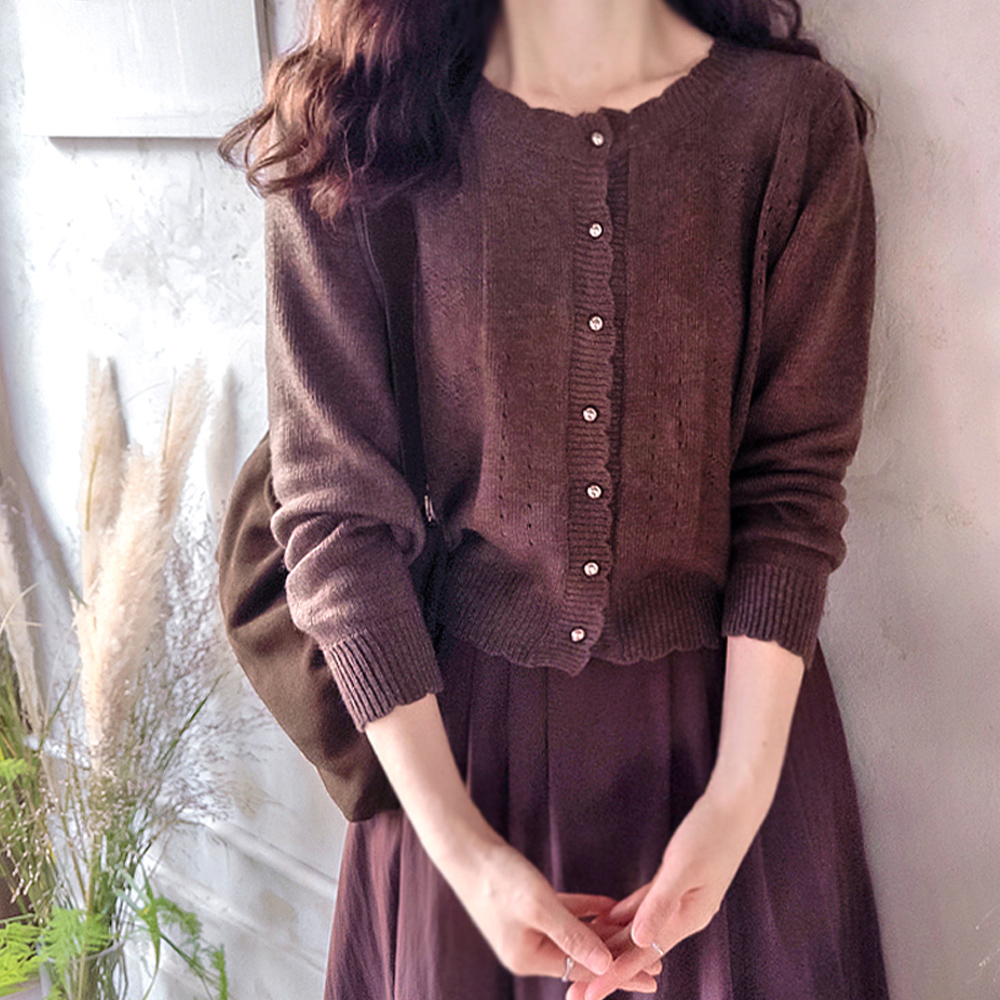 J-Punching Lovely Wave Weave Elegant Cardigan [size:F(55~66)]